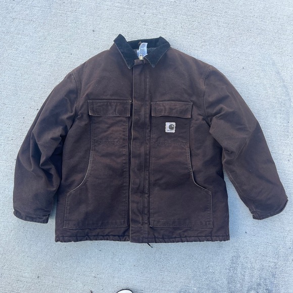 Brown Men’s Carhartt  Quilt Lined Jacket Size XL - Picture 1 of 4